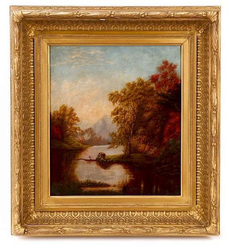 American School, Autumn Lakeside Landscape, Oil
