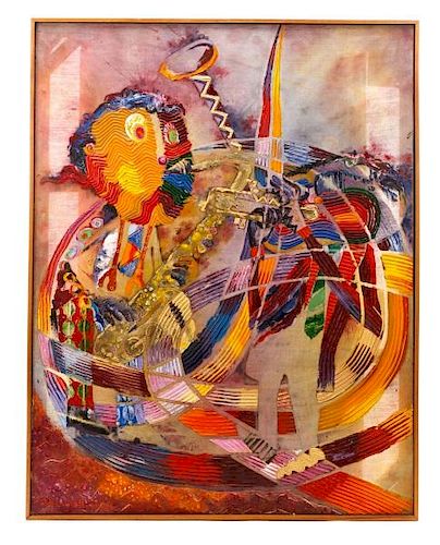 Wadsworth Jarrell, "Diz E Bird", Acrylic On Canvas
