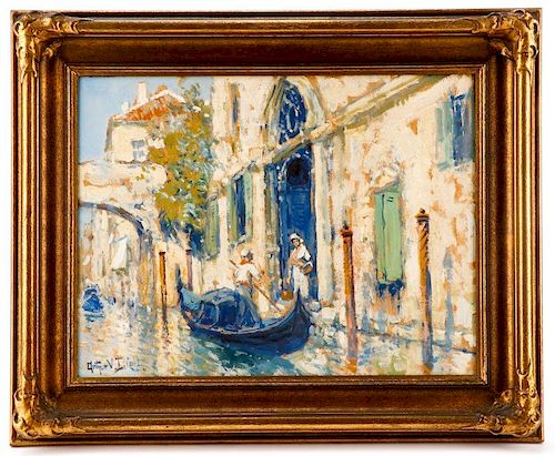 Arthur Diehl, Venetian Canal Scene, Signed