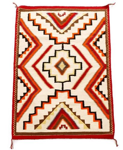 Navajo Wool Woven Regional Rug, 20th C.
