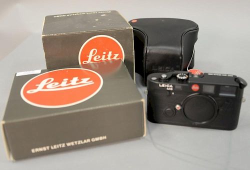 Leica M-6 black body s/n 1678378 with Leica M camera case product #14505 (like new in box).