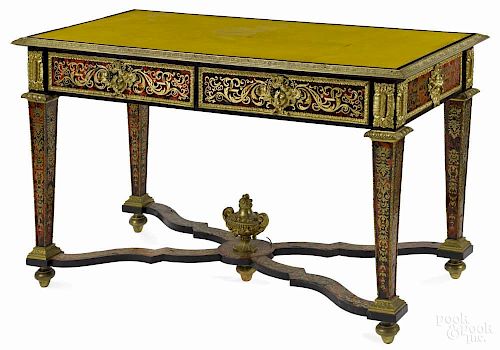 French ormolu mounted boulle desk, late 19th c., 30 1/2'' h., 52'' w., 26'' d.