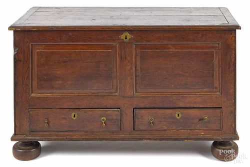 George I pine blanket chest, ca. 1730, 30 3/4'' h., 47 1/4'' w.