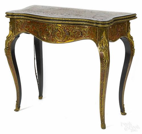French ormolu mounted boulle games table, late 19th c., 30 1/2'' h., 36'' w.
