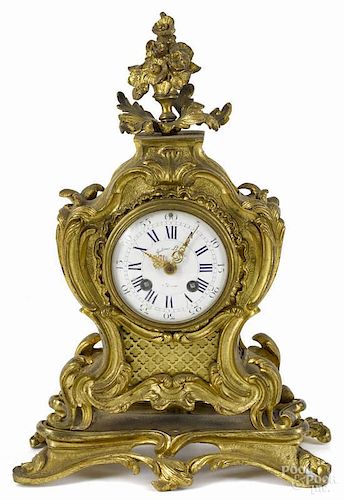 French gilt bronze mantel clock, late 19th c., 14 1/2'' h.