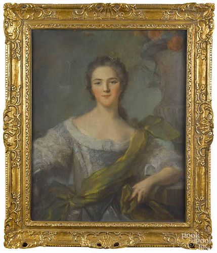 French pastel portrait of a woman, ca. 1800, 32'' x 25 1/2''.