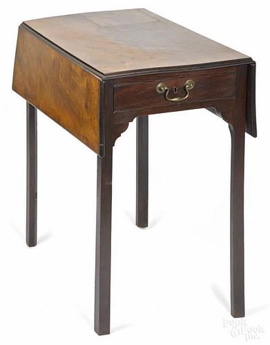 Diminutive George III mahogany Pembroke table, late 18th c., 28 1/4'' h., 17 3/4'' w., 26'' d.