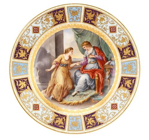 Royal Vienna Style Hand Painted Cabinet Plate
