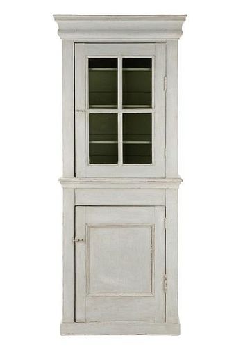 Swedish Gray Painted Two Door Cupboard