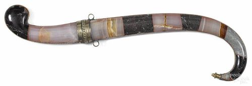 Middle Eastern dagger with a hardstone sheath, 14'' l.