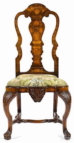 Dutch Queen Anne marquetry chair, early 20th c.