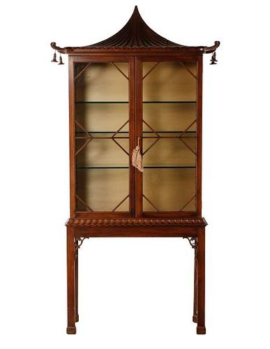 Chinese Chippendale Style Mahogany Cabinet