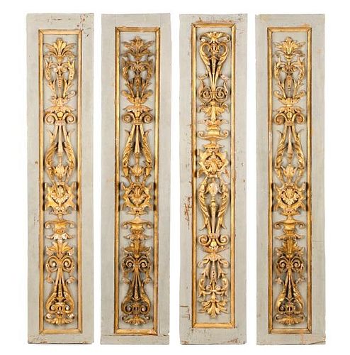 Set of 4 Neoclassical Style Paint Decorated Panels