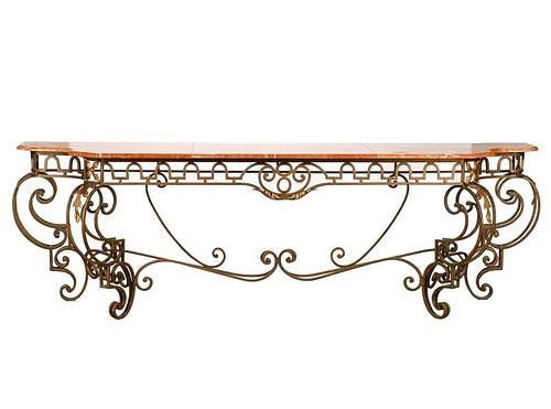 Palatial Marble Top & Iron Console Table