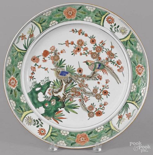 Chinese export famille verte charger, 13 7/8'' dia.