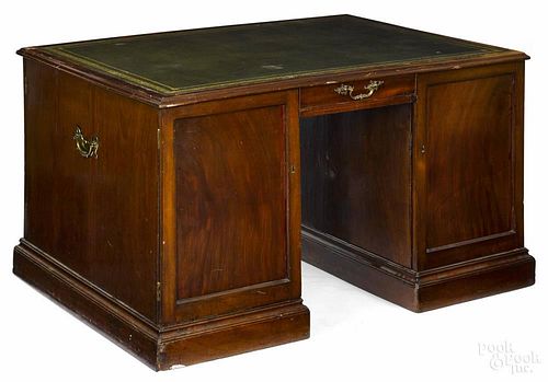 George IV mahogany partners desk, late 18th c., 29 1/2'' h., 50'' w., 36 1/2'' d.