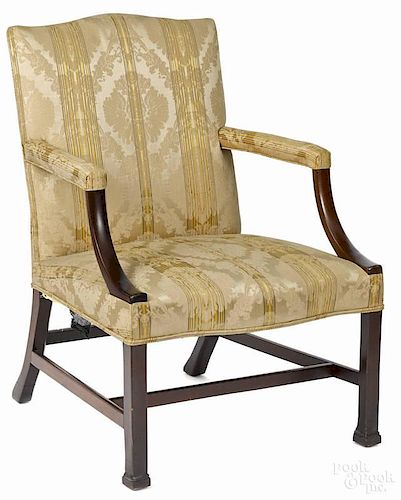 George III mahogany open armchair, 18th c.