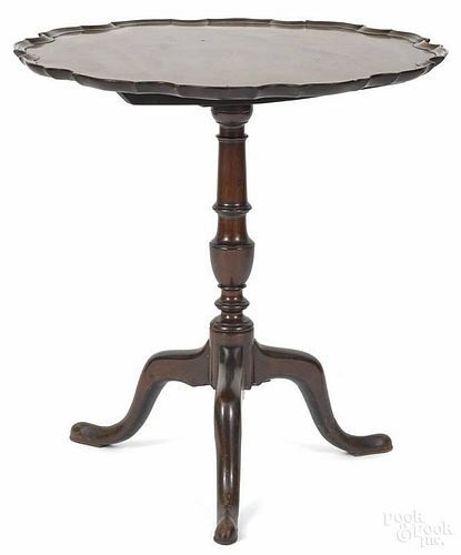 George II mahogany piecrust tea table, ca. 1760, 27 3/4'' h., 27'' w.