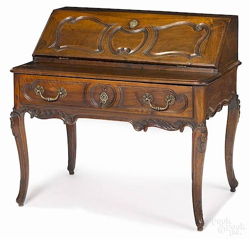 Louis XVI fruitwood desk, late 18th c., 35 1/2'' h., 37 1/2'' w.