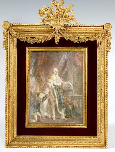 LOUIS XVI AND MARIE ANTOINETTE MINIATURE PORTRAIT PAIR