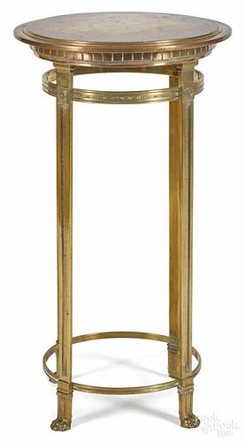 French Empire brass stand, 30'' h., 14 1/4'' w.