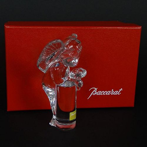 Baccarat Crystal Figurine "Cherub With Flowers"