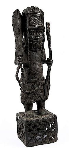 Benin Bronze Court Figure 