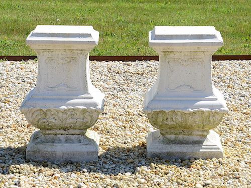PAIR OF BAROQUE STYLE COMPOSITION PEDESTALS