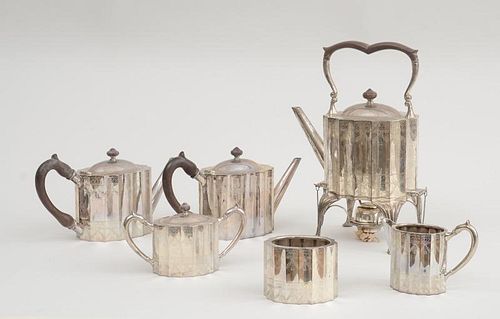 MEXICAN SILVER SIX-PIECE TEA SERVICE, IN THE "ADAM'S" STYLE