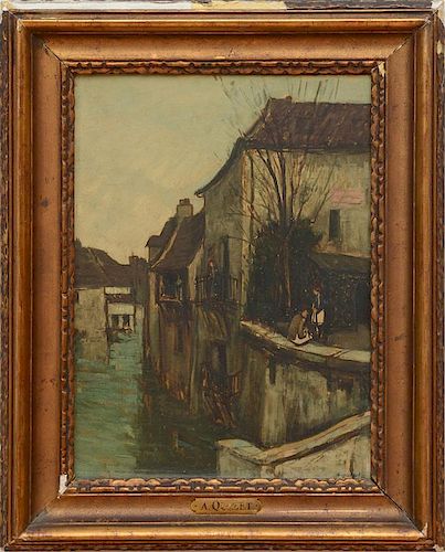 ALPHONSE QUIZET (1885-1955): HOUSE BY A CANAL