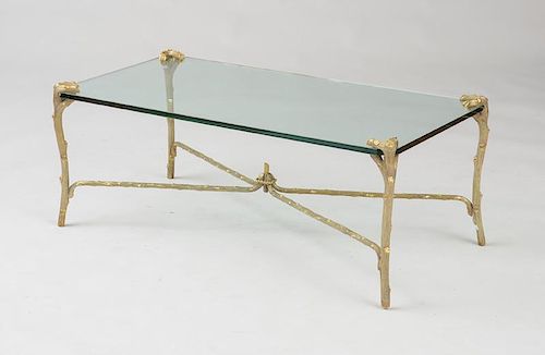 BAGUES STYLE GILT-BRONZE-MOUNTED GLASS LOW TABLE