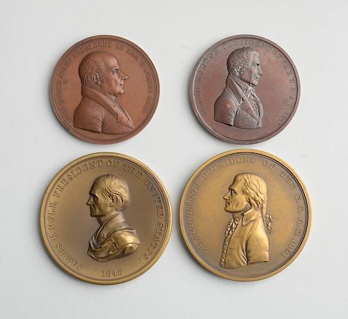 GROUP OF BRONZE UNITED STATES INDIAN PEACE MEDALS