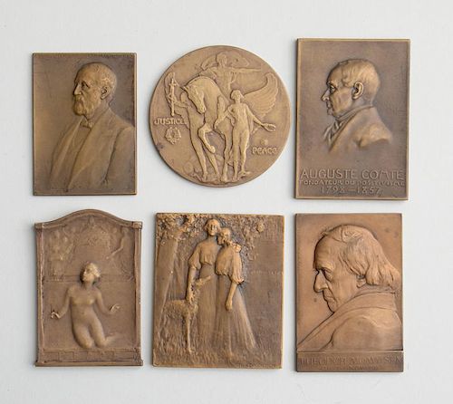 GROUP OF BRONZE COMMEMORATIVE MEDALS AND PLAQUETTES