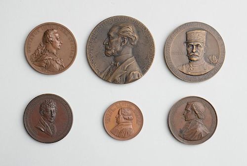 GROUP OF BRONZE COMMEMORATIVE MEDALS
