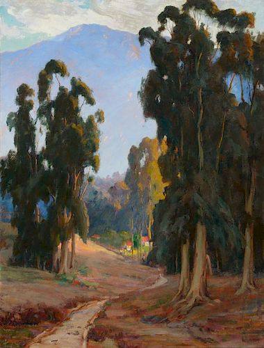 JEAN MANNHEIM (1861-1945), Sierra Madre [or] Mt. Lowe from the Foothill Boulevard (circa 1919)