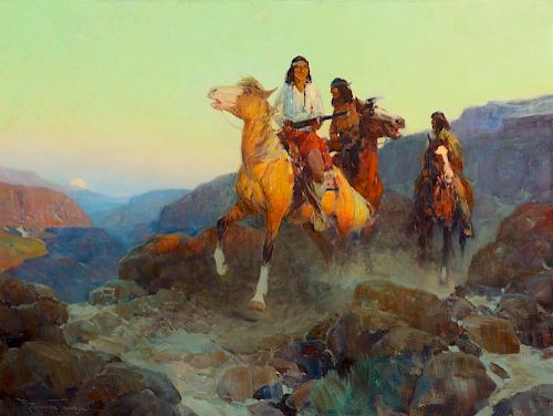 FRANK TENNEY JOHNSON (1874-1939), Renegade Apaches (1925)