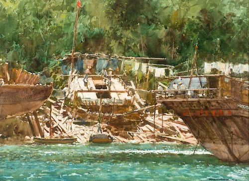 DONALD TEAGUE (1897-1991), Boat Builders, Hong Kong