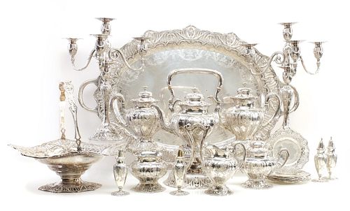 AN IMPRESSIVE 23-PIECE STERLING SILVER TABLE SERVICE