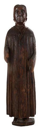 Antique Carved Walnut Figure of a