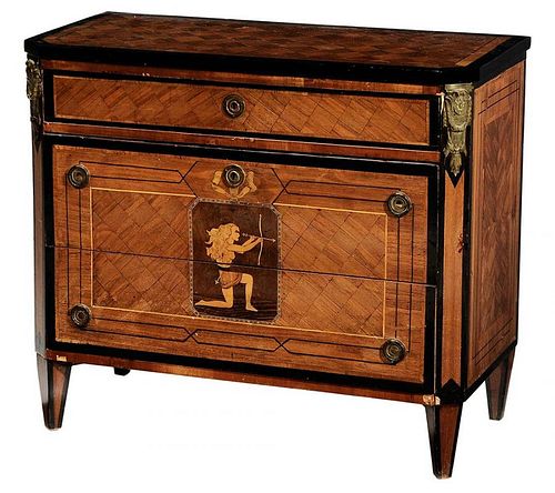 Neoclassical Marquetry-Inlaid Walnut