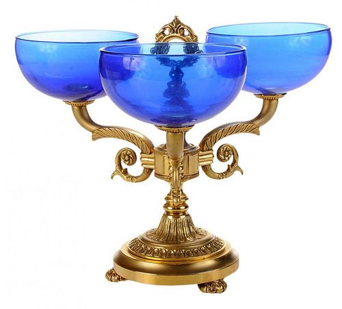 Regency Style Gilt Metal and Glass