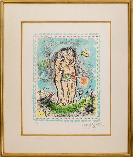 Marc Chagall "Les Trois Nus" Lithograph, 1984