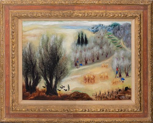Reuven Rubin "In Galilee" Oil on Canvas 1966