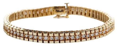 14 Karat Gold and Diamond Bracelet