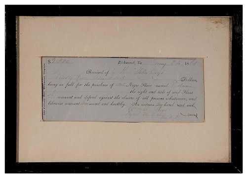 1865 Slave Bill of Sale