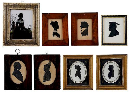 Group of Eight Silhouettes