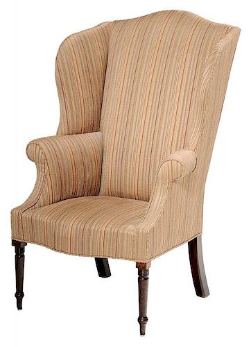 Fine American Federal Upholstered Wing