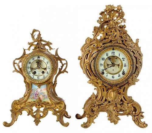 Two Louis XV Style Gilt Metal and