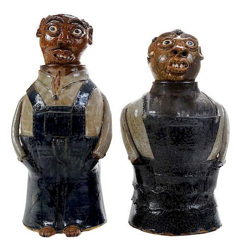 Two Glazed Pottery Figures