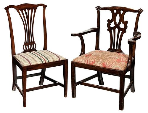 Chippendale Mahogany Open-Arm Chair